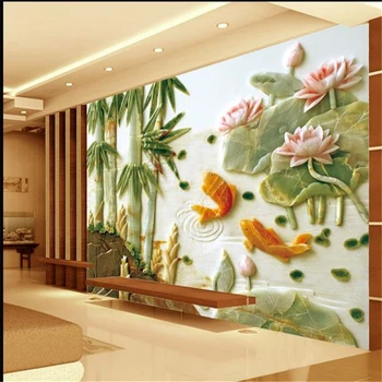 beibehang 3D стереоскопический HD цветок и бамбук Европа ТВ фон обои гостиная спальня фотообои