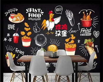 beibehang papel de parede 3d настенная роспись кирпичная стена вкусный бургер ресторан быстрого питания инструменты кухня обои фон