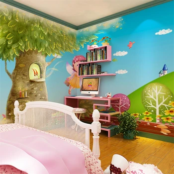beibehang papel de parede Детская комната мультфильм большая фреска милая девушка принцесса комната спальня обои фреска