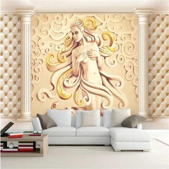 beibehang Настройте любой размер фрески обои Европейская роскошь рельеф 3D стерео римская колонна ТВ фон стены papel de parede