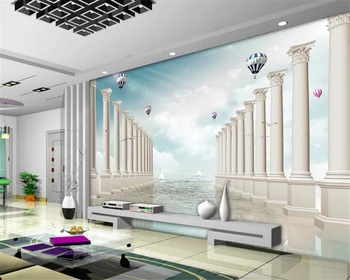 Beibehang Пользовательские Обои Римский Столб Небо Гостиная Спальня Фреска Dream TV Фон Декоративная Фреска 3D обои для стен
