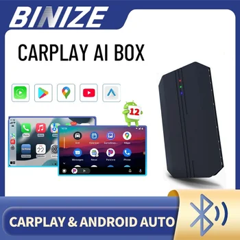 Binize Carplay Ai Box Android 12 Беспроводной CarPlay Android Auto YouTube Netflix 4G LTE для Audi Mazda VW Toyota Volvo Kia