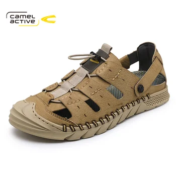 Camel Active 2023 Новая Мужская обувь Удобные Дышащие Пляжные Сандалии Из Искусственной Кожи На открытом воздухе С легкой Резиновой Подошвой цвета Хаки DQ120070