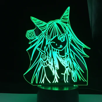 Danganronpa Mioda Ibuki 3D Illusion Светодиодная аниме лампа, меняющая цвет, ночники Lampara в подарок