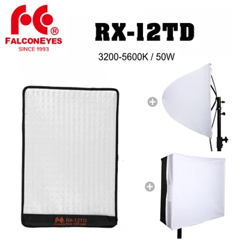 Falcon Eyes RX-12TD 50 Вт Портативный светодиодный светильник для фото- и видеосъемки 280шт Водонепроницаемая гибкая тканевая лампа с рассеивателем на рулонах