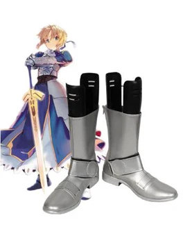 Fate Zero Fate Stay Night Saber Косплей сапоги Обувь аниме Хэллоуин Вечеринка Косплей ботинки на заказ для взрослых Мужская обувь