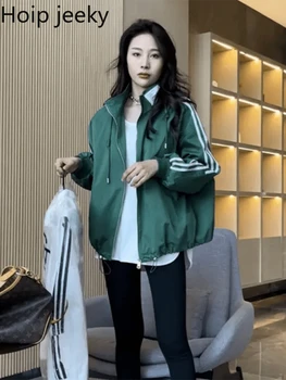 Hoip Jeeky Демисезонная спортивная куртка Женская Корейская версия повседневного пальто для бега Ветрозащитная водонепроницаемая дышащая Модная универсальная