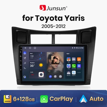 Junsun V1 Pro 8G + 256G Для Toyota Yaris 2005-2012 Автомобильный радиоприемник Автомобильные видеоплееры CarPlay Android Auto GPS No 2 din 2din DVD