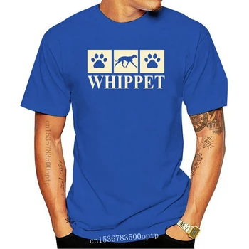 Kaus Gambar Cetak Tampan Kaus Siluet Whippet Pendek Leher Kru Baru Kaus Pencinta Anjing-Kaus Lengan Pendek Pria
