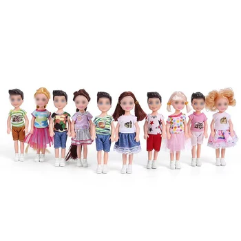 Kawaii 2 шт./лот, мини-куклы, бесплатная доставка, 5,5-дюймовая одежда для девочек и мальчиков, костюмы, наряд для семьи Барби, одевание своими руками
