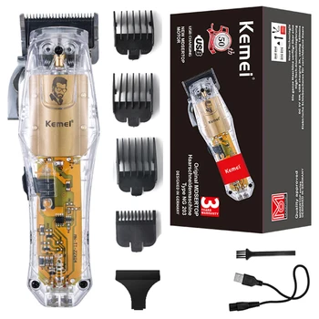 Kemei Ng203 Мощная беспроводная машинка для стрижки волос для мужчин Регулируемый Электрический Триммер для волос Перезаряжаемая машинка для стрижки бороды