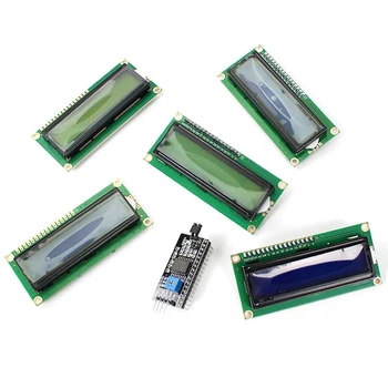 LCD1602 1602A ЖК-модуль Синий/Желто-Зеленый Экран 16x2 Символьный ЖК-дисплей PCF8574T PCF8574 IIC I2C Интерфейс 5V для Arduino