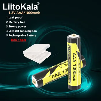 LiitoKala AAA 1.2V 1000mAh NI-MH Аккумуляторные Батареи Для Беспроводного Телефона СВЕТОДИОДНЫЙ Фонарик С Дистанционным Управлением 1-30 шт. Оптом