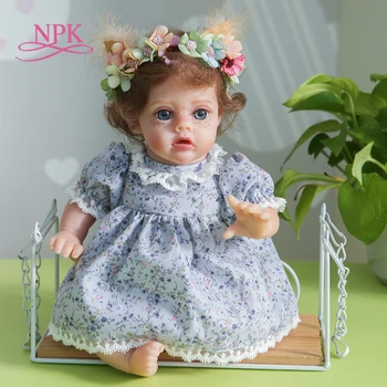 NPK 30CM Flo fairy bebe girl готовая кукла reborndoll реалистичная мини-кукла с мягким телом на ощупь, милая кукла для коллекционеров