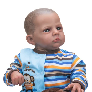 NPK 59 см Кукла-Реборн для малышей, новая популярная Кэмерон из темно-коричневой кожи с окрашенными волосами, на 3D коже видны вены, высококачественная художественная кукла