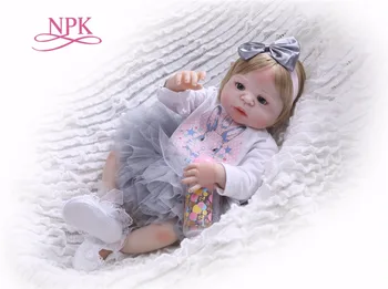 NPK Boneca Reborn современные полностью виниловые игрушки Reborn Baby Doll, реалистичные детские игрушки на День рождения, Рождественский подарок, ГОРЯЧАЯ ИГРУШКА для девочки