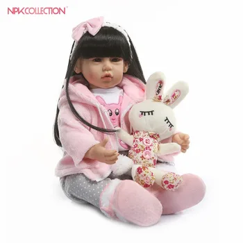 NPKCOLLECTION 50 см малыш Силиконовые Возрожденные Куклы Boneca Bebe кукла Реборн Реалистичная Настоящая Девочка Кукла На День Рождения Рождественский Подарок