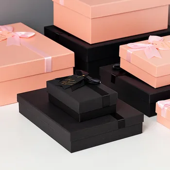 Pink Bow paper gift box packaging Birthday Party lipstick cosmetic Valentine s Day коробка упаковка подарочная коробка пакет