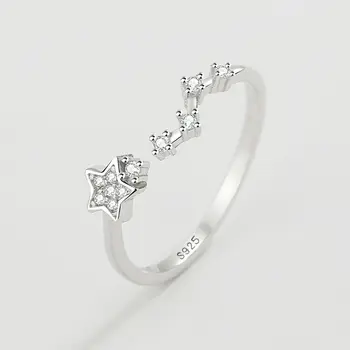 S925 Стерлинговое серебро, Легкое Роскошное кольцо с полным бриллиантом и цирконием, Изысканное кольцо с открывающейся звездой, подарок на День рождения
