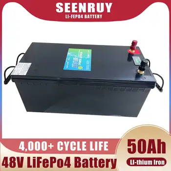 SEENRUY LiFePO4 Литиевый Аккумулятор 48V 50Ah для мотоцикла мощностью 1800 Вт 1500 Вт/Мотодельтаплана/Картинга/Резервного Питания/Домашнего Хранилища энергии