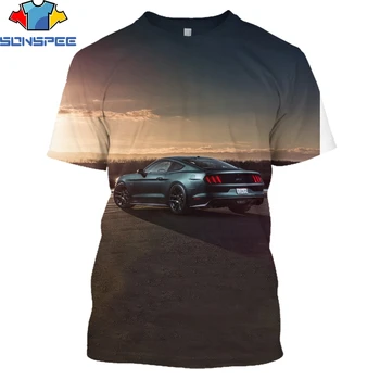 SONSPEE Mustang Dodge Car Shirt С 3D принтом, Мужские и женские футболки, Летняя модная повседневная футболка с мускулистым человеком, гоночная футболка, Детские футболки