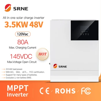 SRNE HF4835U80 3500 Вт Автономный Высокоэффективный солнечный инвертор постоянного тока 48 В переменного тока 110 В 120 В с чистой синусоидальной волной