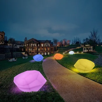 TEMAR Modern, 16 цветов, газонные фонари, USB-электрический креативный 3D белый камень с дистанционным управлением, IP65 декор для сада и парка