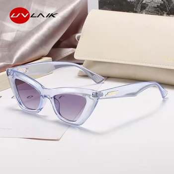 UVLAIK Модные солнцезащитные очки с кошачьим глазом Женские Роскошные брендовые солнцезащитные очки в большой оправе для женщин Модные очки Cateye UV400