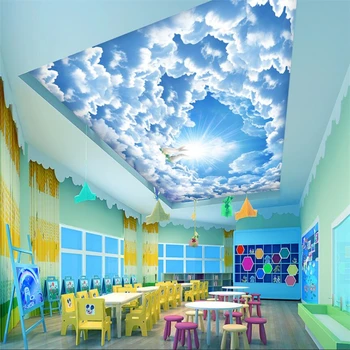 wellyu Romance кролик небесный потолок голубое небо облако зенит картина фон стены пользовательские большие настенные обои papel de parede