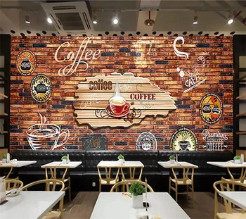 wellyu Пользовательские обои 3d фотообои кафе винтажная кирпичная стена papel de parede 3d фон обои для домашнего декора обои