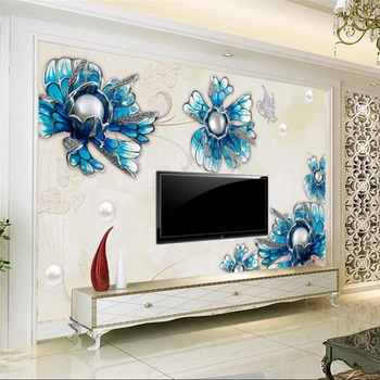 wellyu Современные минималистичные 3D украшения цветы Настенная декоративная роспись в европейском стиле большие настенные обои papel de parede