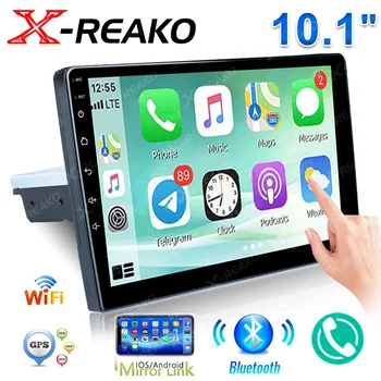 X-REAKO 10-дюймовое автомобильное радио, стерео, Авторадио, мультимедийный плеер, GPS-навигация, поддержка сенсорного экрана HD, камера заднего вида