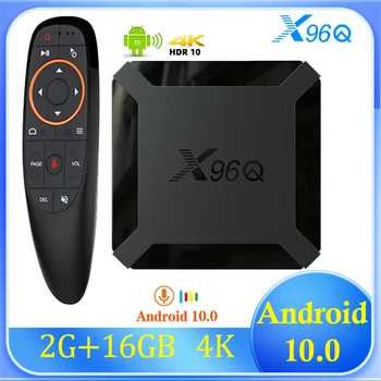 X96Q Android 10,0 Smart TV Box Allwinner H313 Четырехъядерный Поддержка 4K H.265 2,4 G Одиночный Wifi HD Медиаплеер 2 ГБ 16 ГБ Телеприставка