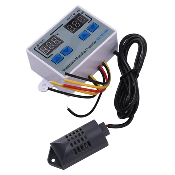 XK-W1099 Двойной цифровой термостат, увлажнитель, инкубатор для яиц, регулятор температуры, регулятор влажности, термометр-гигрометр