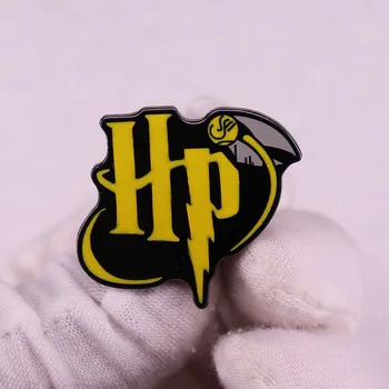 XM-забавный значок H P magic pin с желтой буквой, персонализированный игровой памятный значок, модные аксессуары для значков из латуни