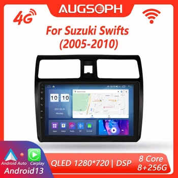 Автомагнитола Android 13 для Suzuki Swifts 2005-2010, 10-дюймовый мультимедийный плеер с 4G WiFi Carplay и 2Din GPS-навигацией.