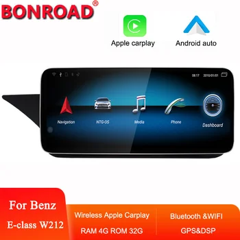 Автомобильная GPS-навигация Bonroad Android, экран Apple Carplay, радио для Mercedes W212 2009-2016, Мультимедийный плеер WIFI SIM GPS, монитор