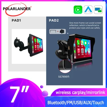 Автомобильный монитор с 7-дюймовым сенсорным экраном Android Auto/ Carplay Bluetooth 5.0 MirrorLink Универсальный беспроводной стереоприемник Мультимедийный плеер