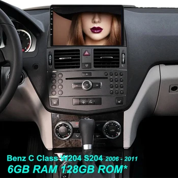 Автомобильный Мультимедийный Видеоплеер с экраном 2.5D Для Benz C Class 3 W204 S204 2006-2011 Радио Приборная Панель Стерео GPS Android 13 2Din DVR