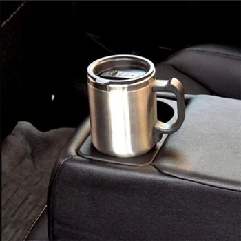 Автомобильный нагревательный стакан 12V из нержавеющей стали для путешествий, электрический чайник, изолированная кружка-термос с подогревом 4XFB