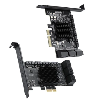 Адаптер контроллера с портом PCIE на 10 портов SATA PCI-E для майнинга для Win10 Linux 6 Гбит/с 1XCE