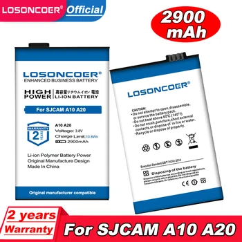 Аккумулятор LOSONCOER 2900 мАч для SJCAM A10 A20 Action Battery