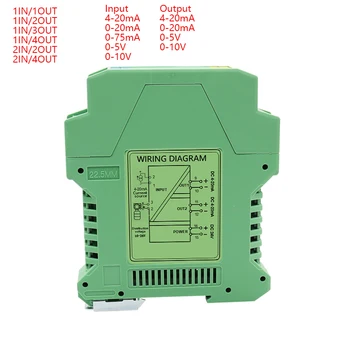 Аналоговая изоляция сигнала постоянного тока Датчик тока, Напряжения Датчика С Несколькими входами, Несколькими выходами 0-10V 4-20mA Изолятор сигнала 0-5V