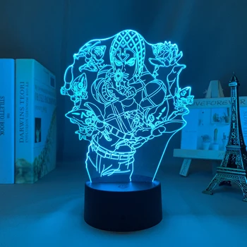 Аниме 3d Лампа JoJo Bizarre Adventure для Декора спальни Свет Подарок на День Рождения для Него JoJos Bizarre Adventure Manga Led Light