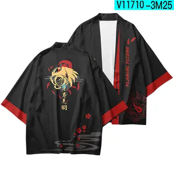 Аниме Honkai Impact 3 Японское кимоно с 3D принтом Кардиган Женский Мужской Кимоно Хаори Юката Женская летняя рубашка с коротким рукавом