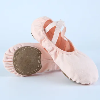 Балетные туфли из парусины для девочек, танцевальная обувь для гимнастики, Йоги, Танцевальная обувь для детей, Балерина