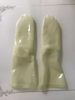 Бесплатная доставка унисекс ручной работы 0,4 мм прозрачные латексные резиновые носки на заказ