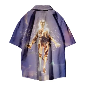 Блуждающие огни, 3D рубашка с коротким рукавом, летнее женское/мужское летнее уличное кимоно с коротким рукавом