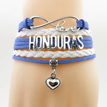 Браслет Love Гондурас, Модные Гондурасские Женские И Мужские Кожаные Браслеты, Юбилейные Украшения для дружбы