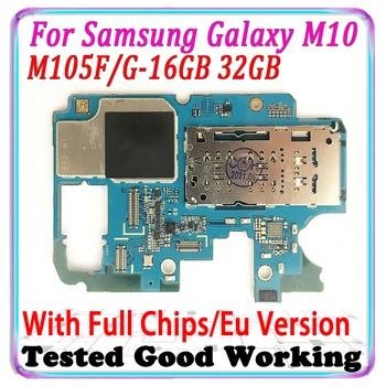 Версия ЕС Для Samsung Galaxy M10 M105F M105G Оригинальная Материнская Плата 16 ГБ 32 ГБ Разблокированная Логическая Плата SM-M105F Материнская плата